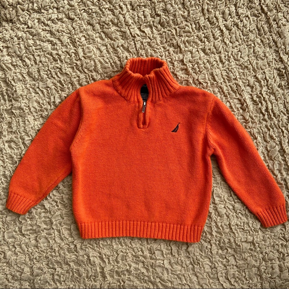 Nautica Size 24M Boys Orange Sweater